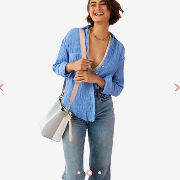 Bucket Bag White Gray & Pink Shoulder Bag by Summer & Rose Crossbody Purse - Picture 11 of 11